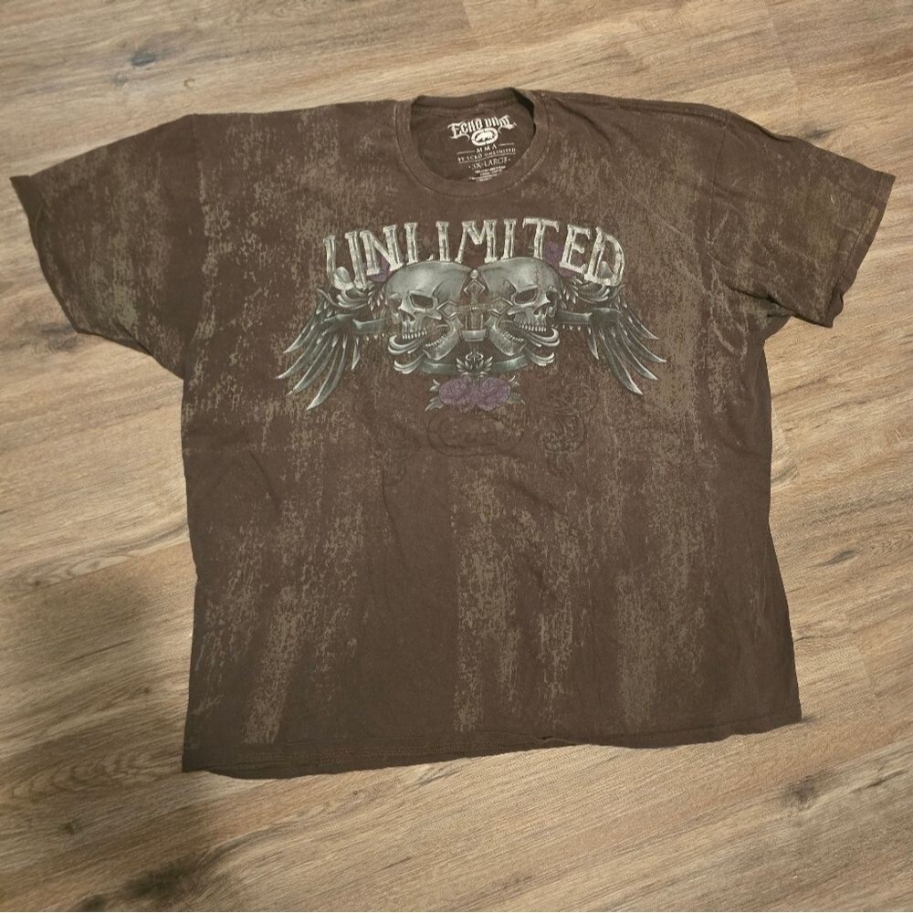 Super Rare Vintage Ecko Unltd. MMA "Armageddon" Skulls Graphic T-Shirt - 3XL
